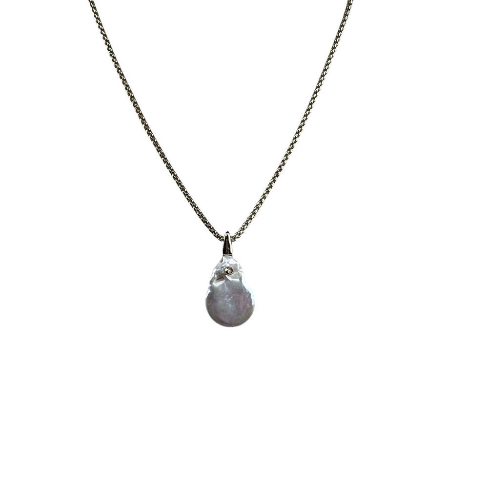 Ann Taylor Gold Tone Chain 18-20" Real Pearl Pendant Necklace NWT